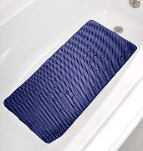 Navy Blue Non-Slip Foam Bathtub Shower Mat With Suction Cups