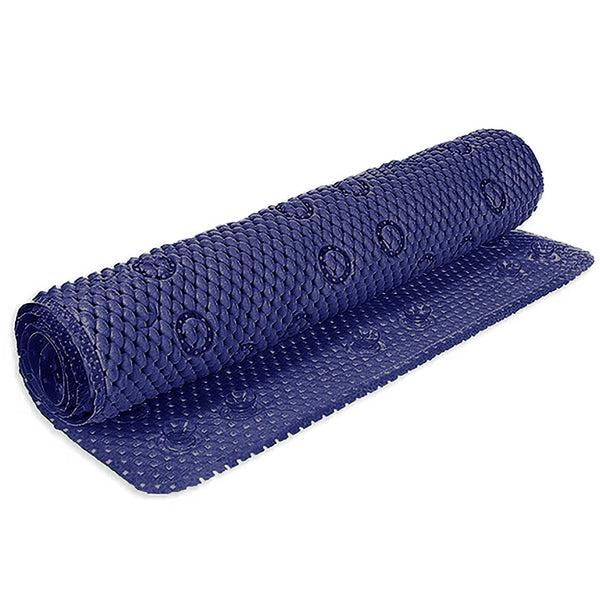 Navy Blue Non-Slip Foam Bathtub Shower Mat With Suction Cups