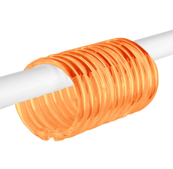 12 Piece Premium Plastic Orange Shower Curtain Hooks Rings Round 2.3" Inches