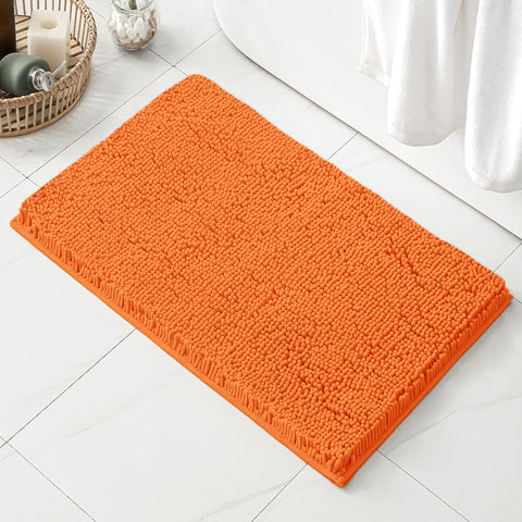 30"x20" - Orange Soft Cozy Plush Chenille Bath Mat Bathroom Rug