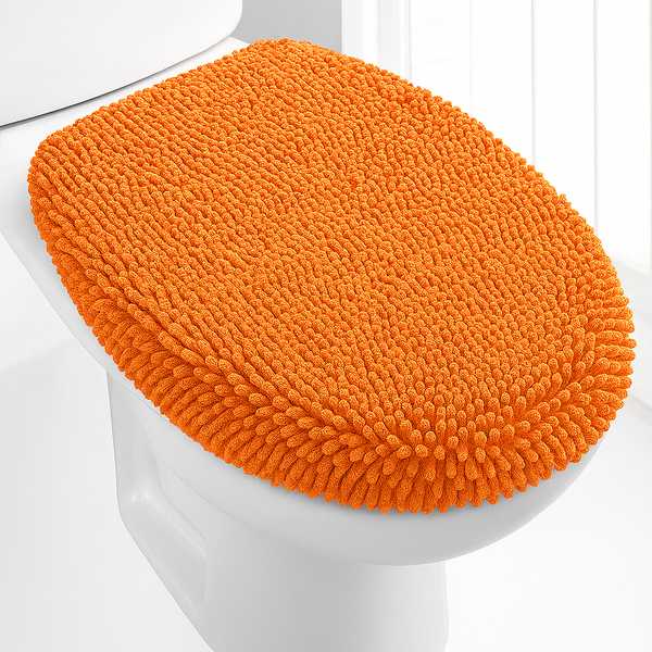 18"x21" - Orange Soft Cozy Plush Chenille Toilet Seat Cover