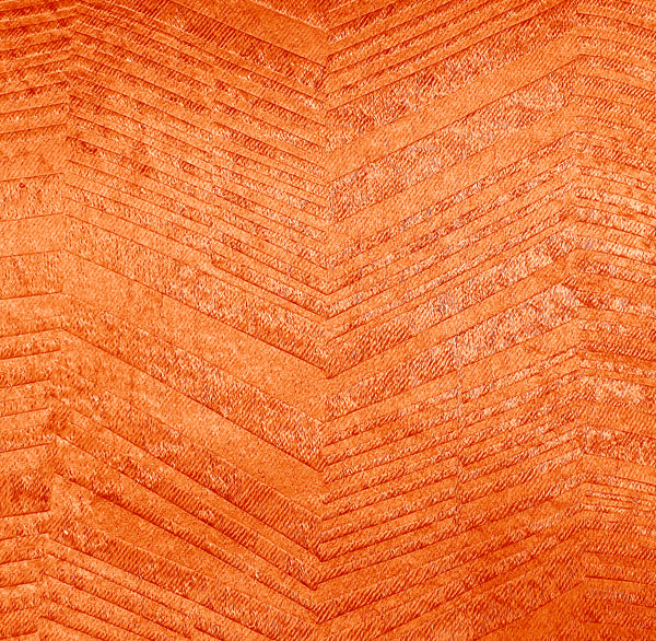 108" Long - 2 Piece Orange Solid Silky Geometric Embossed Blackout Grommet Window Curtain Panel Set