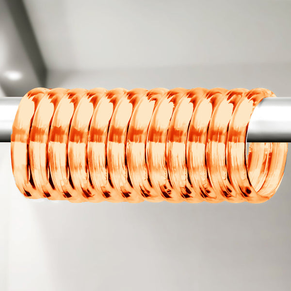 12 Piece Premium Plastic Orange Shower Curtain Hooks Rings Round 2.3" Inches