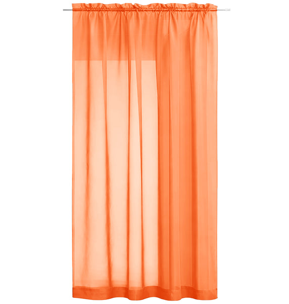 1 Piece Orange Sheer Rod Pocket Window Curtain Panel - 90" Inches Long