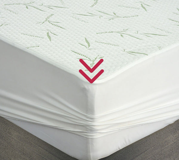 California King Cal-King Size Jacquard Quilted Bamboo Mattress Pad Fitted Elastic Cover Protector - Stretches up 18" Inches