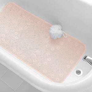 Pale Pink Non-Slip Foam Bathtub Shower Mat With Suction Cups
