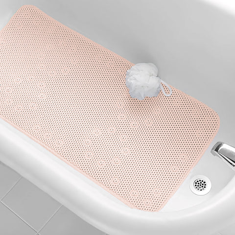 Pale Pink Non-Slip Foam Bathtub Shower Mat With Suction Cups