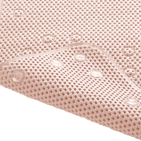 Pale Pink Non-Slip Foam Bathtub Shower Mat With Suction Cups
