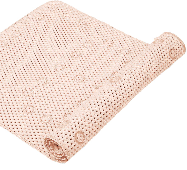 Pale Pink Non-Slip Foam Bathtub Shower Mat With Suction Cups
