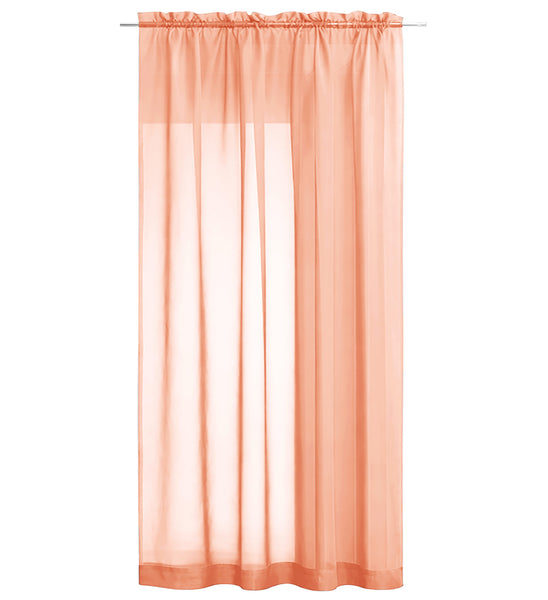 1 Piece Peach Sheer Rod Pocket Window Curtain Panel - 108" Inches Long