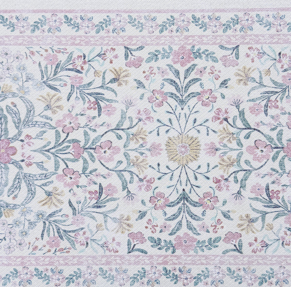 Pink Floral Comfort Anti-Fatigue Plush Waterproof Non-slip Kitchen Mat - 18"x30"