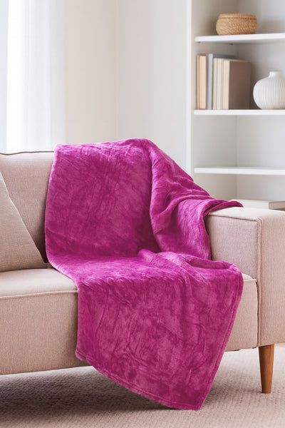 Twin Size Pink Flannel Luxury Soft Micro-Fleece Ultra Plush Throw Blanket