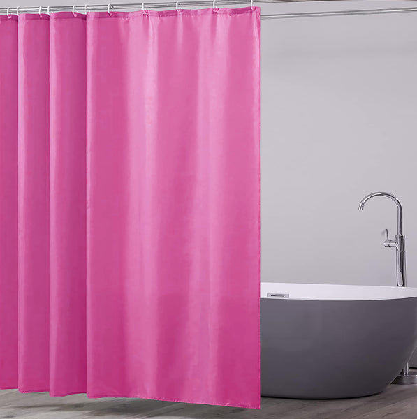 71" x 71" - Pink PEVA Shower Curtain Liner Waterproof & Plastic Rings