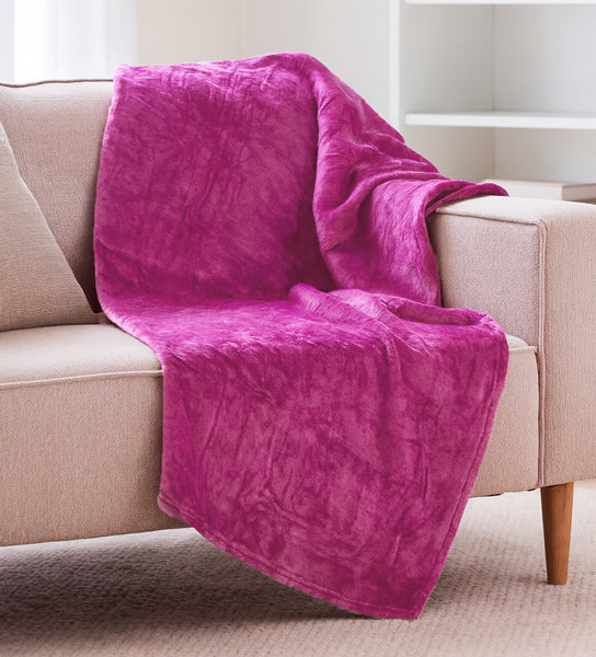 Twin Size Pink Flannel Luxury Soft Micro-Fleece Ultra Plush Throw Blanket