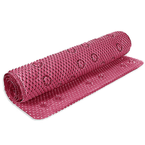 Pink Non-Slip Foam Bathtub Shower Mat With Suction Cups