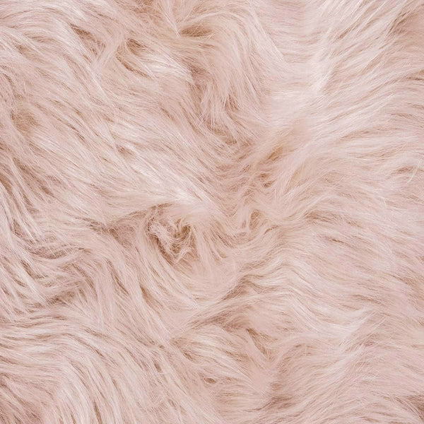 3x3 Feet Round Pink Faux Fur Sheepskin Soft Plush Fuzzy Rug