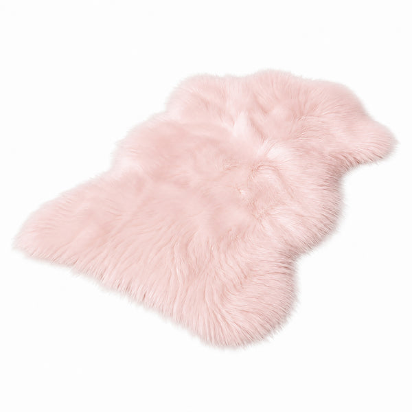 2x3 Feet Pink Faux Fur Sheepskin Soft Plush Fuzzy Rug