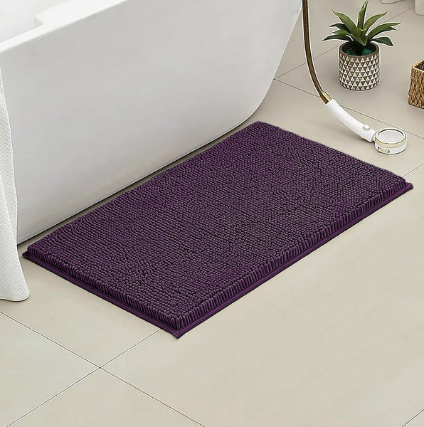 36"x24" - Purple Plum Large Soft Cozy Plush Chenille Bath Mat Bathroom Rug