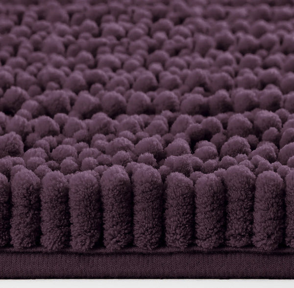 Extra Large 2 Piece Set Purple Plum Soft Cozy Plush Chenille Bath Mat Bathroom Rug