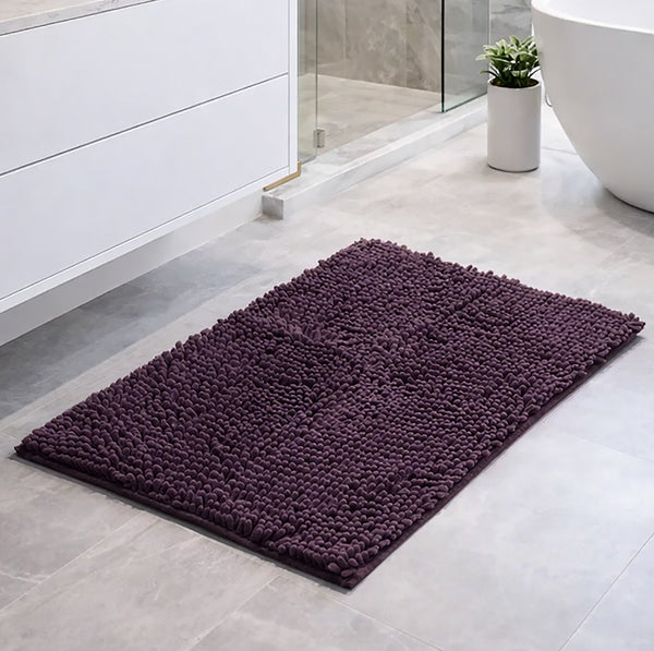 23"x15" - Plum Purple Soft Cozy Plush Chenille Bath Mat Bathroom Rug