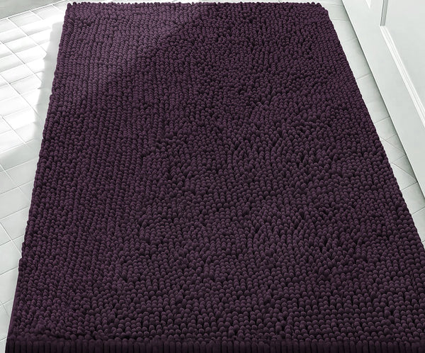 36"x24" - Purple Plum Large Soft Cozy Plush Chenille Bath Mat Bathroom Rug
