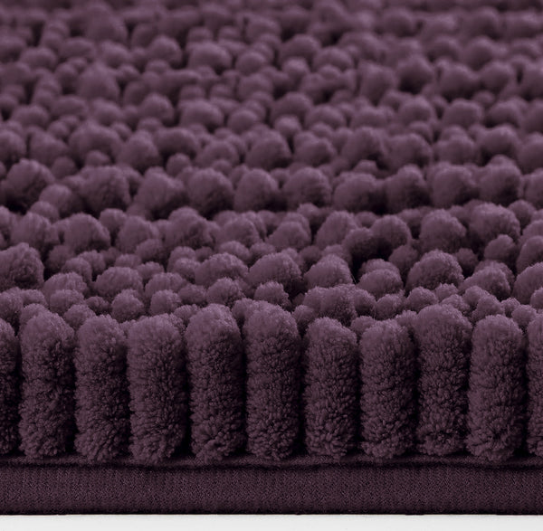 36"x24" - Purple Plum Large Soft Cozy Plush Chenille Bath Mat Bathroom Rug