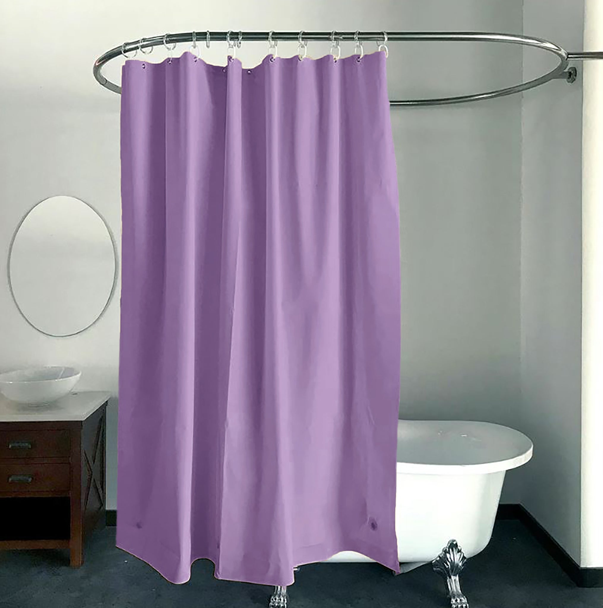 70" x 72" - Purple Vinyl Shower Curtain Liner Waterproof