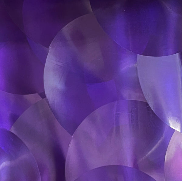 Purple Circles Geometric Glam luxury Vinyl Shower Curtain With 12 Plastic Curtain Hooks - 71" x 71"
