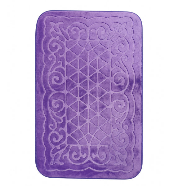 3 Piece Purple Ultra Soft Thick Memory Foam Non-Slip Absorbent Bathroom Bath Mat Set