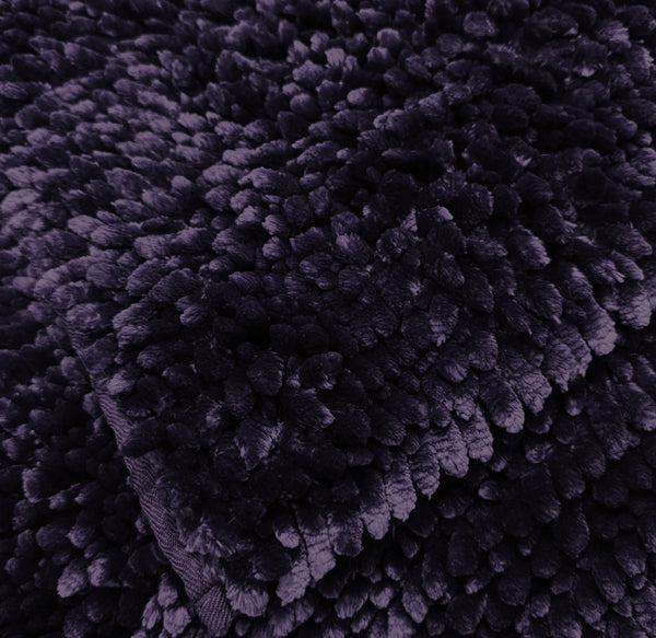 2pc Purple Plush Chenille Bath Mat Set – Soft Absorbent Bathroom Rugs