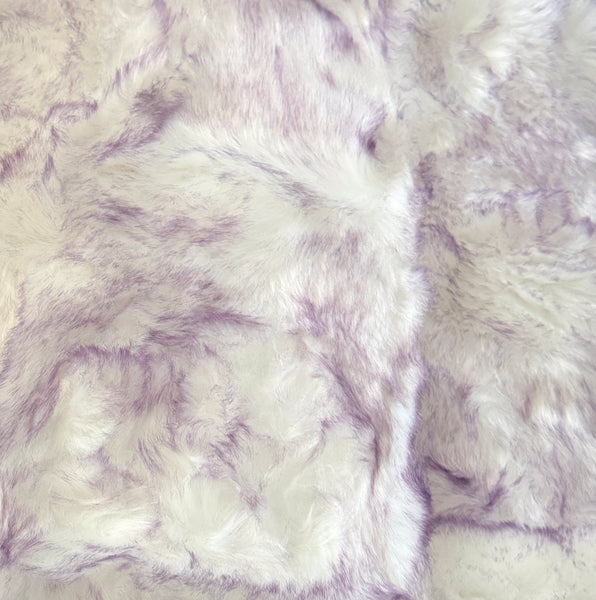 2-Tone Purple White Soft Fluffy Shag Faux Sheepskin Fur Area Rug - 2'x3' Feet