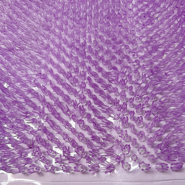 Purple Transparent Non-Slip Shower Tub Mat PVC Bathtub Safety Mat with Suction Cups & Soft Massage Loofah Surface - 35"x16"