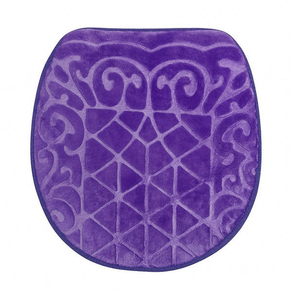 3 Piece Purple Ultra Soft Thick Memory Foam Non-Slip Absorbent Bathroom Bath Mat Set