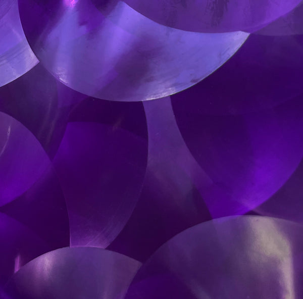 Purple Circles Geometric Glam luxury Vinyl Shower Curtain With 12 Plastic Curtain Hooks - 71" x 71"