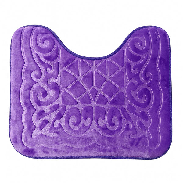 3 Piece Purple Ultra Soft Thick Memory Foam Non-Slip Absorbent Bathroom Bath Mat Set
