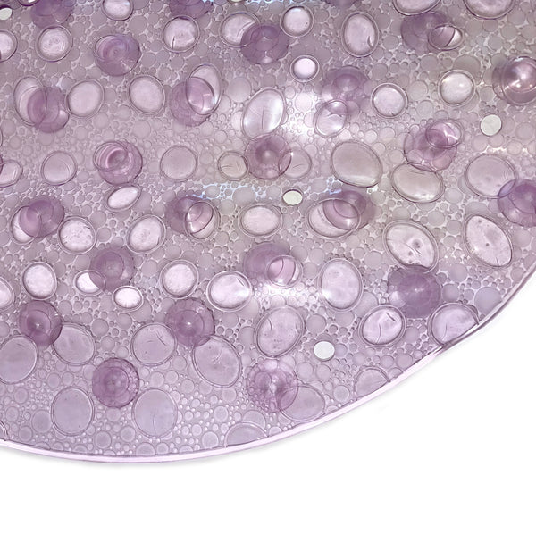Purple Bubbles Vinyl Non-Slip Bathtub Shower Mat With Suction Cups -27" x 15"