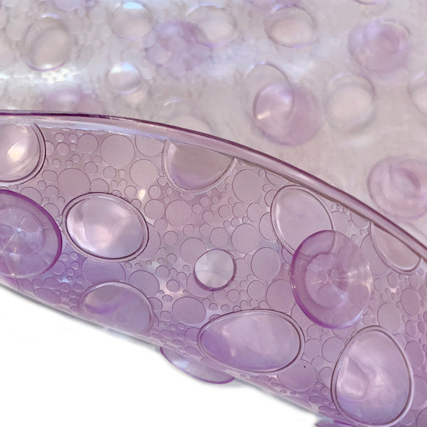 Purple Bubbles Vinyl Non-Slip Bathtub Shower Mat With Suction Cups -27" x 15"