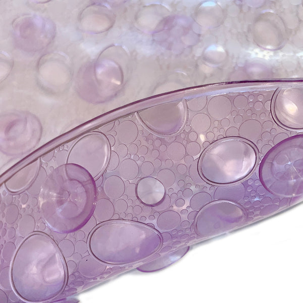 Purple Bubbles Vinyl Non-Slip Bathtub Shower Mat With Suction Cups -27" x 15"