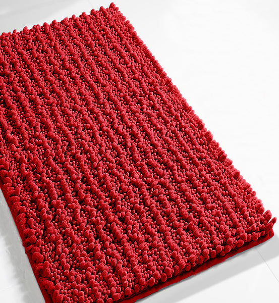 24"x16" - Red Soft Cozy Plush Chenille Bath Mat Bathroom Rug