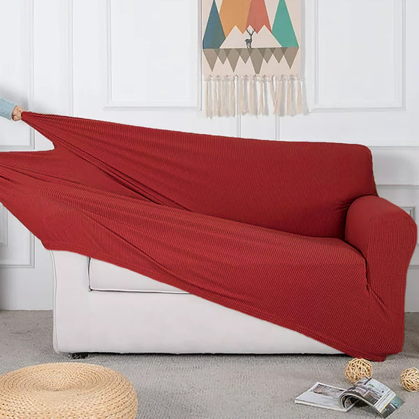 Red 3-Piece Set 4-Way Stretch Slipcover Sofa Loveseat & Armchair Cover Protector