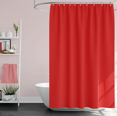 70" x 72" - Red Vinyl Shower Curtain Liner Waterproof