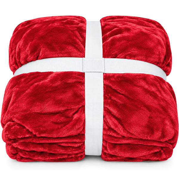Solid Red Ultra Plush Fleece Ultra Soft Warm Cozy Bed Blanket