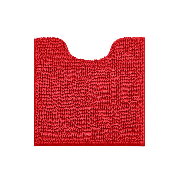 Red Soft Cozy Plush Chenille Contour Bath Mat Bathroom Rug