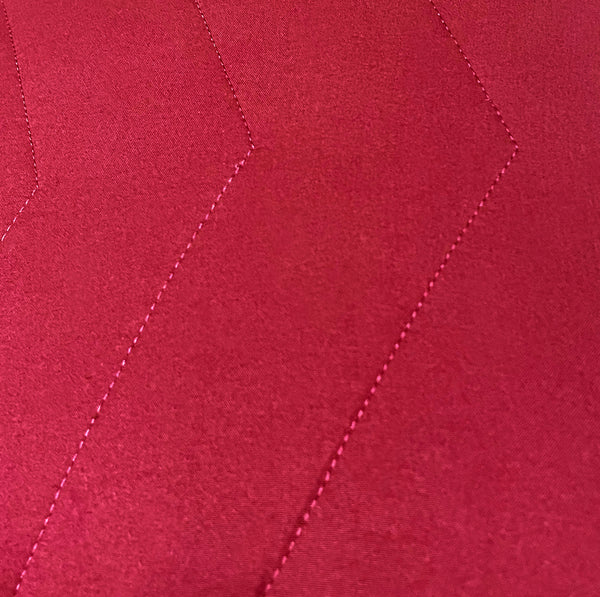 Red 3 Piece Modern Geometric Solid Soft Plush Cozy Bedspread Quilt Set
