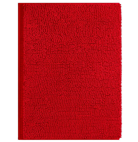 30"x20" - Red Soft Cozy Plush Chenille Bath Mat Bathroom Rug