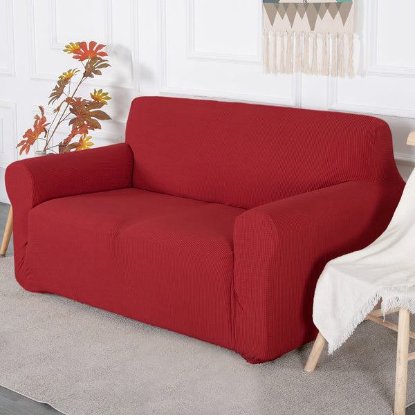Red 3-Piece Set 4-Way Stretch Slipcover Sofa Loveseat & Armchair Cover Protector