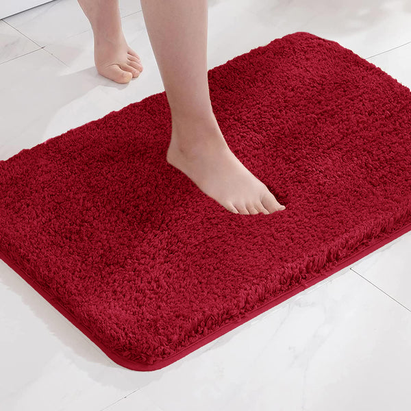 Large 2 Piece Light Grey Microfiber Soft Thick Plush Bath Mat Set