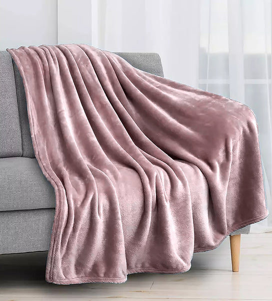 Rose Super Soft Warm Flannel Fleece Plush Microfiber Bed Throw Blanket