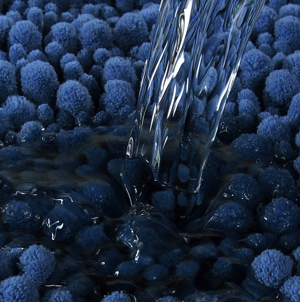 Large 2 Piece Set Blue Soft Cozy Plush Chenille Bath Mat Bathroom Rug