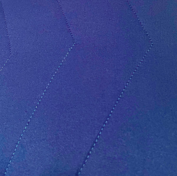 Royal Blue 3 Piece Modern Geometric Solid Soft Plush Cozy Bedspread Quilt Set